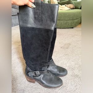 Lucky Brand Tall Buckle Riding Boots - Black